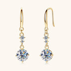 Moissanite Drop Fishhook Earrings