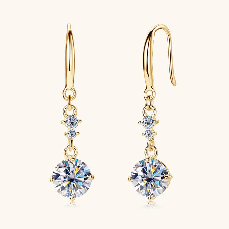 Moissanite Drop Fishhook Earrings