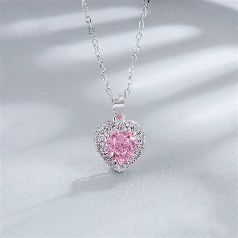 Gemstone Heart Charm Necklace