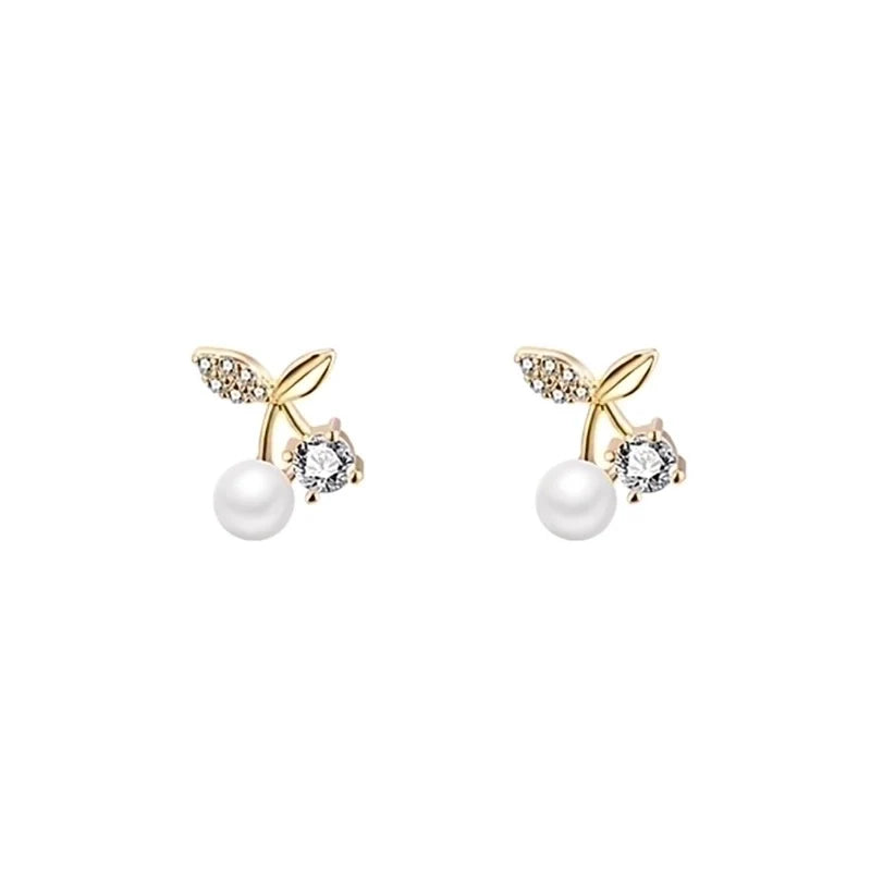 Pearl Cherry Stud Earrings
