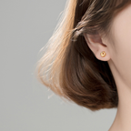 Minimalist Small Knot Stud Earrings in 925 Sterling Silver