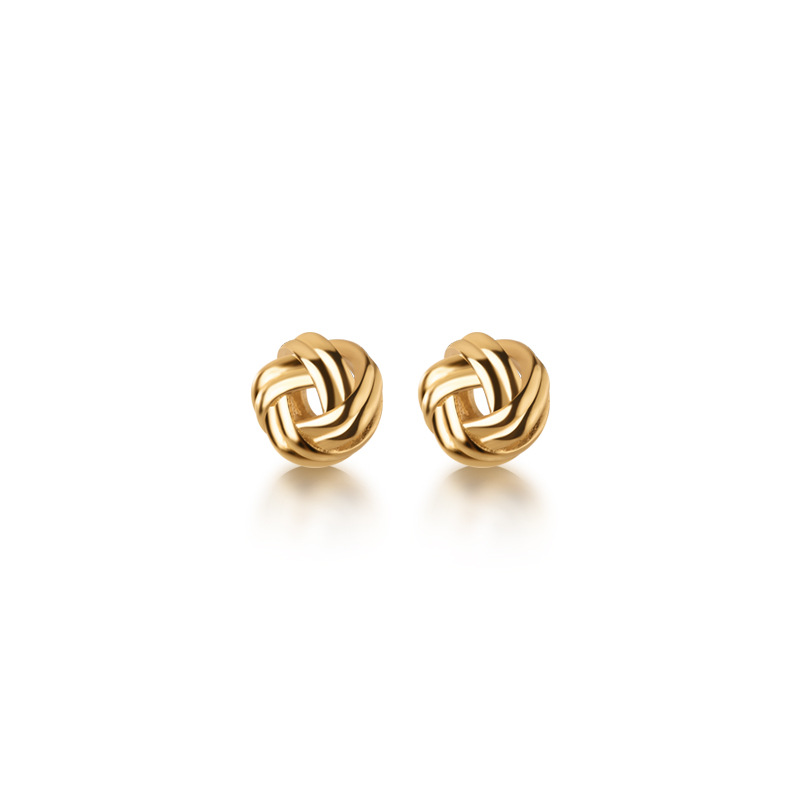 Minimalist Small Knot Stud Earrings in 925 Sterling Silver