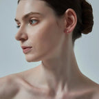 Tiny Rose Quartz Tulip Flower Earring in 925 Sterling Silver
