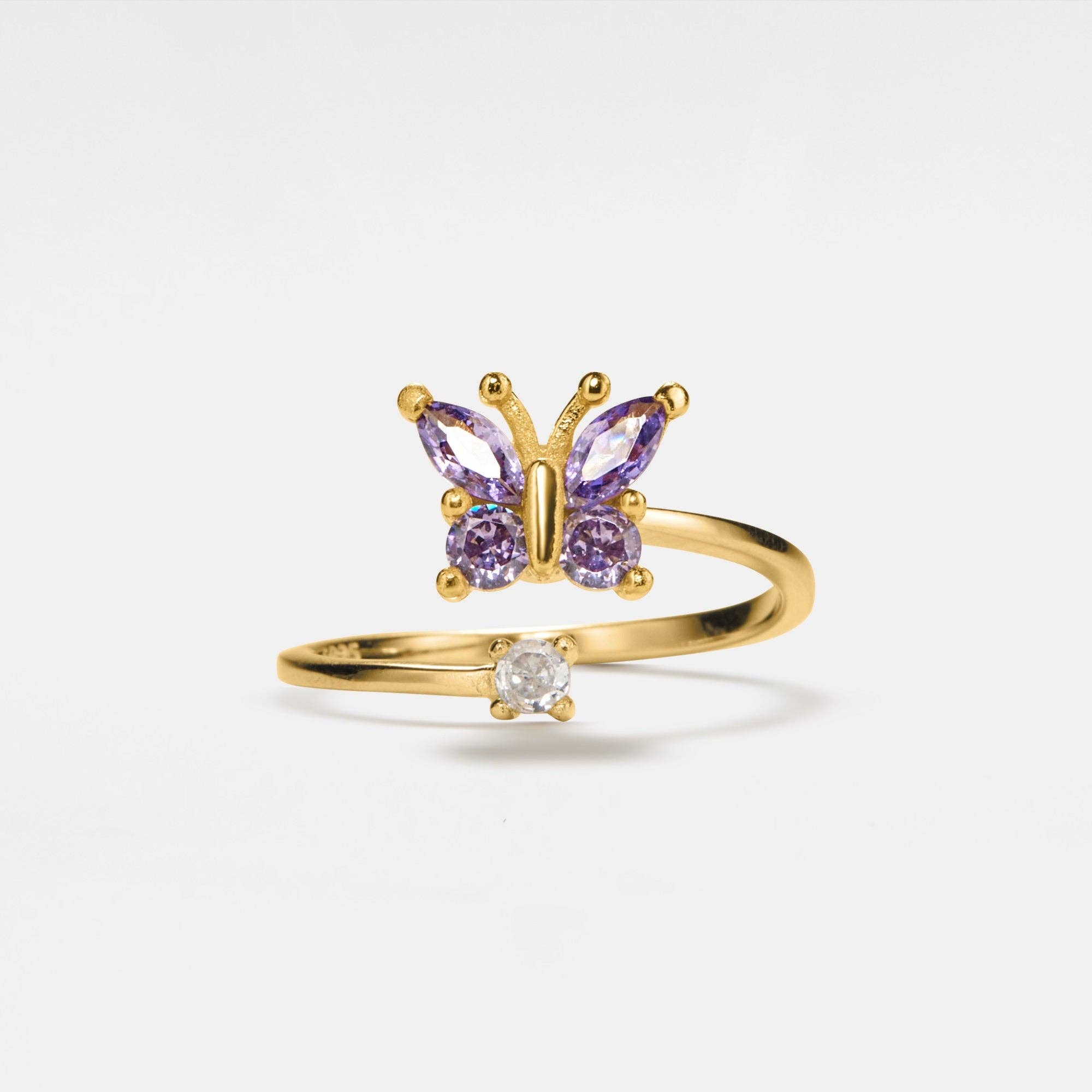 Butterfly Anxiety Fidget Spinner Ring in 925 Sterling Silver