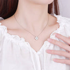 Moissanite Four Leaf Clover Necklace in 925 Sterling Silver
