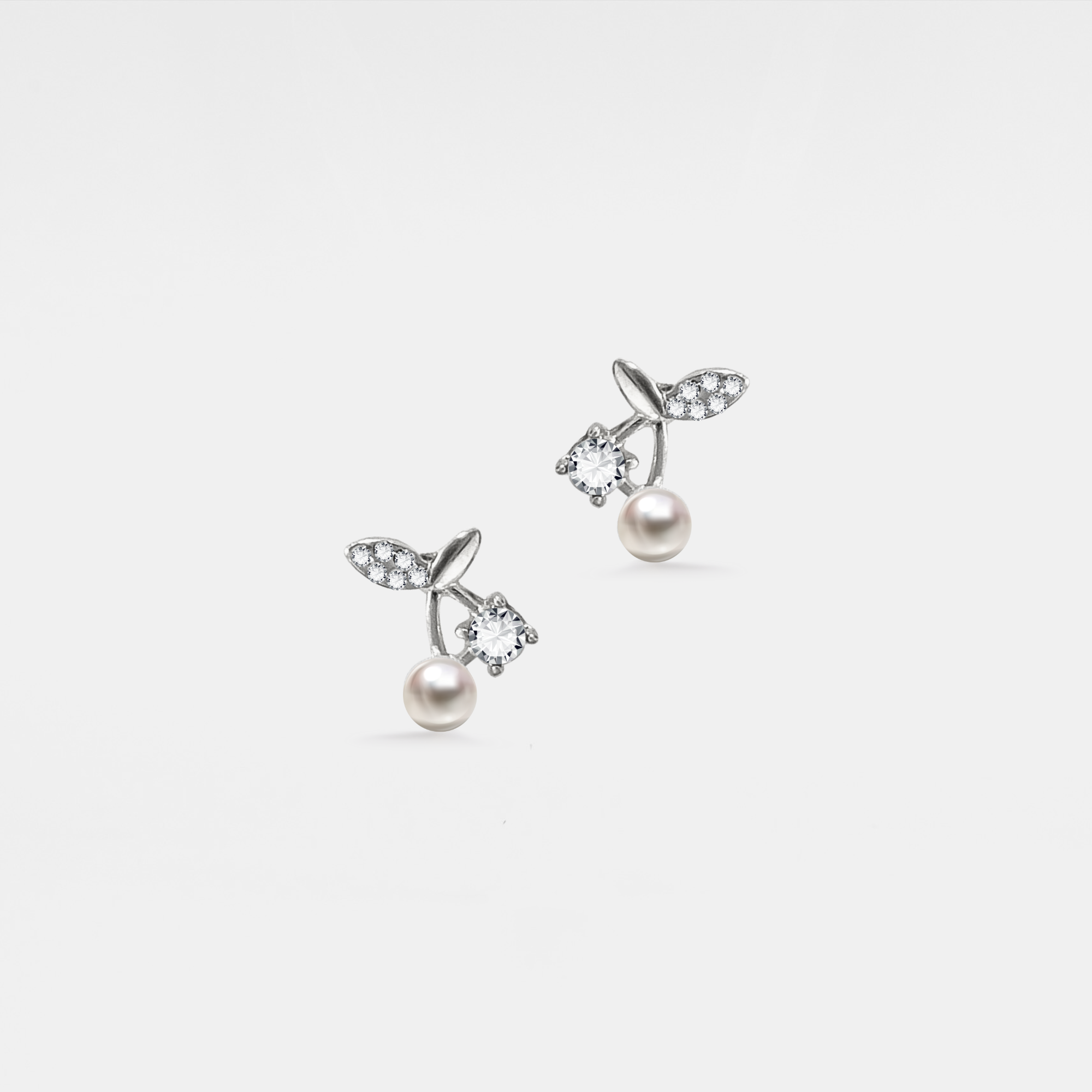 Pearl Cherry Stud Earrings