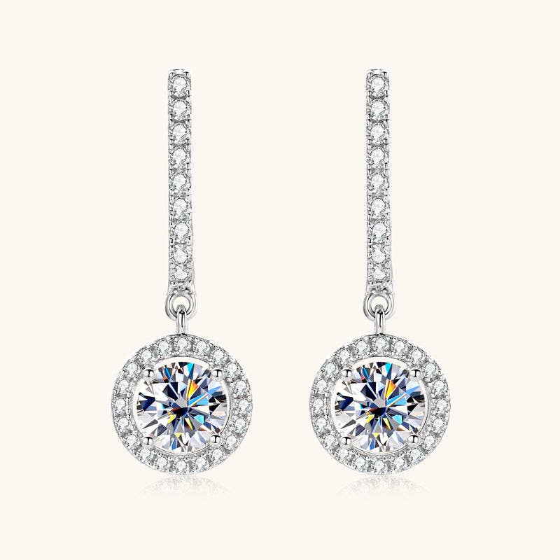 Moissanite Latch Back Huggie Earrings