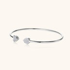 Moissanite Heart Bangle Bracelet