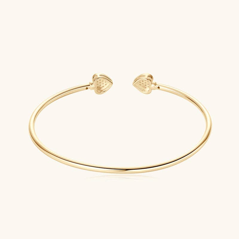 Moissanite Heart Bangle Bracelet