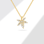 Dainty Maple Leaf Pendant Necklace in 925 Sterling Silver