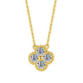 Moissanite Four Leaf Clover Necklace in 925 Sterling Silver