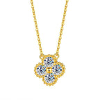 Moissanite Four Leaf Clover Necklace in 925 Sterling Silver