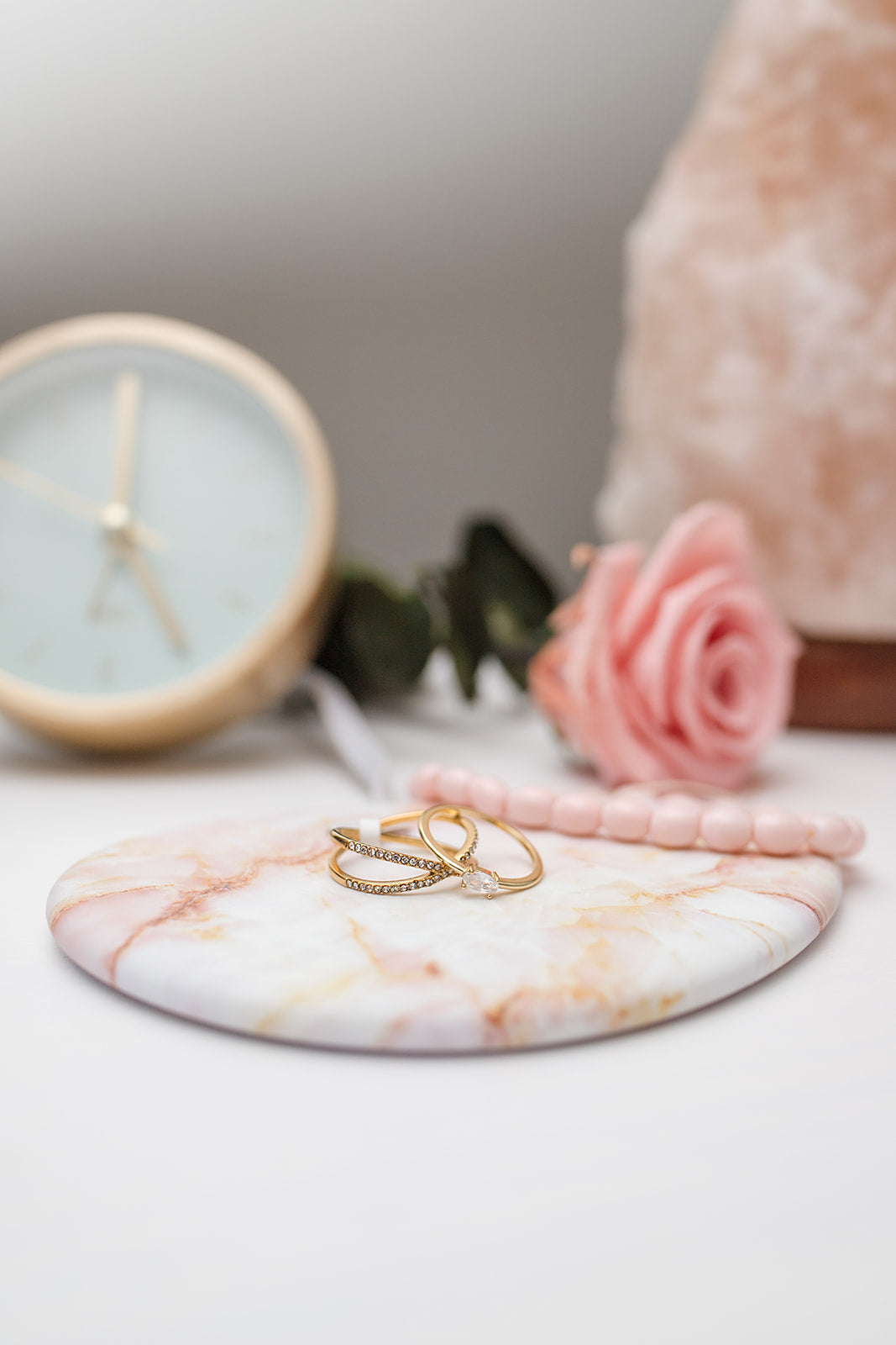 Simple Gold-Plated Ring with Oval Stone