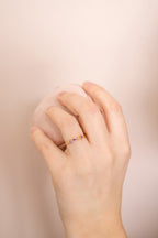 Gold-Plated Ring with Multi-Shaped Zircons