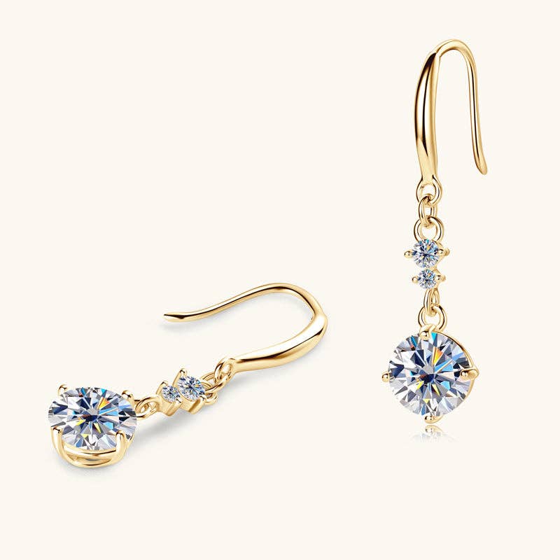 Moissanite Drop Fishhook Earrings