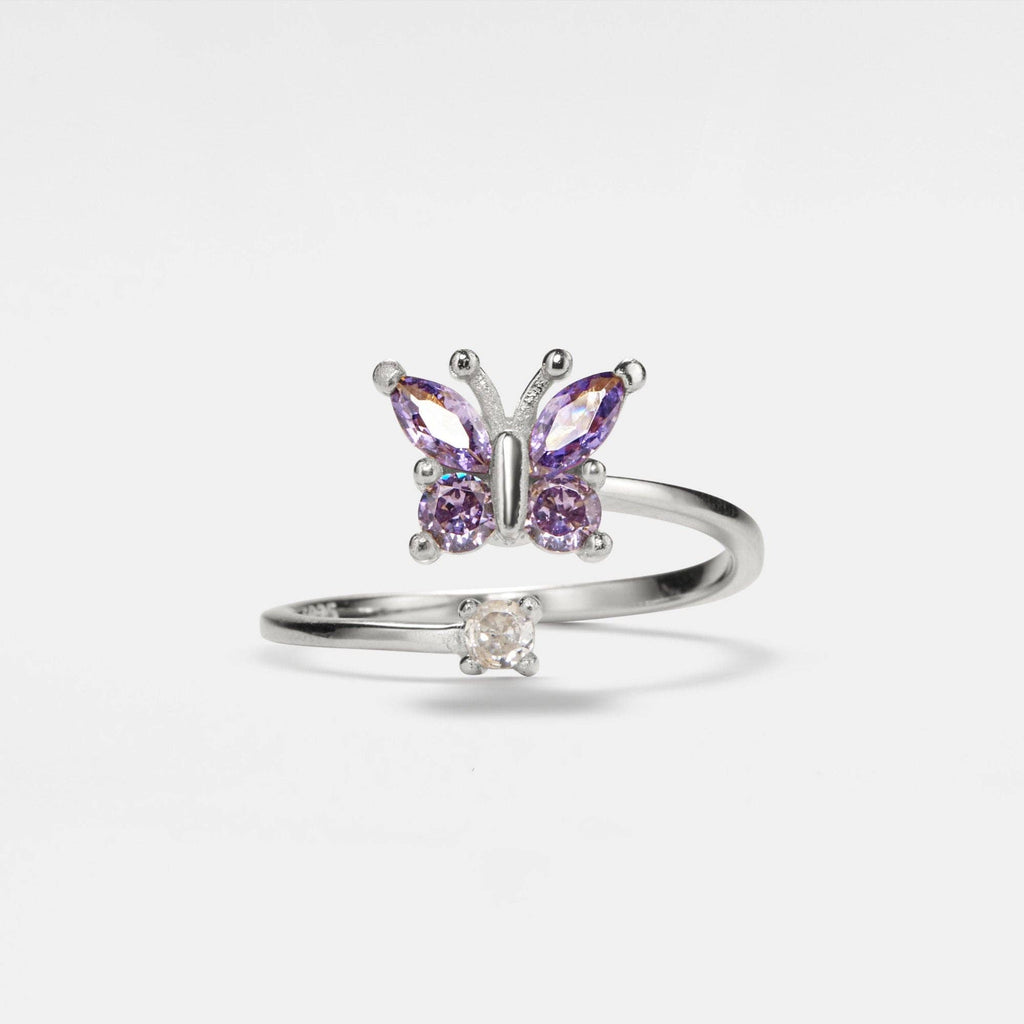 Butterfly Anxiety Fidget Spinner Ring in 925 Sterling Silver