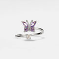 Butterfly Anxiety Fidget Spinner Ring in 925 Sterling Silver