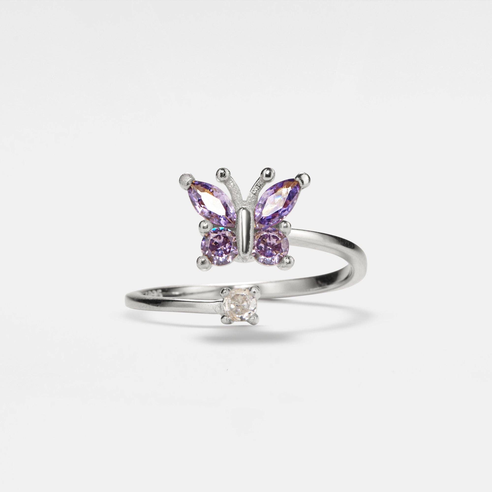 Butterfly Anxiety Fidget Spinner Ring in 925 Sterling Silver
