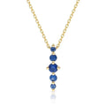 Five Blue Stone Drop Necklace