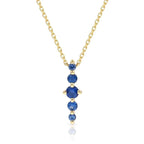 Five Blue Stone Drop Necklace