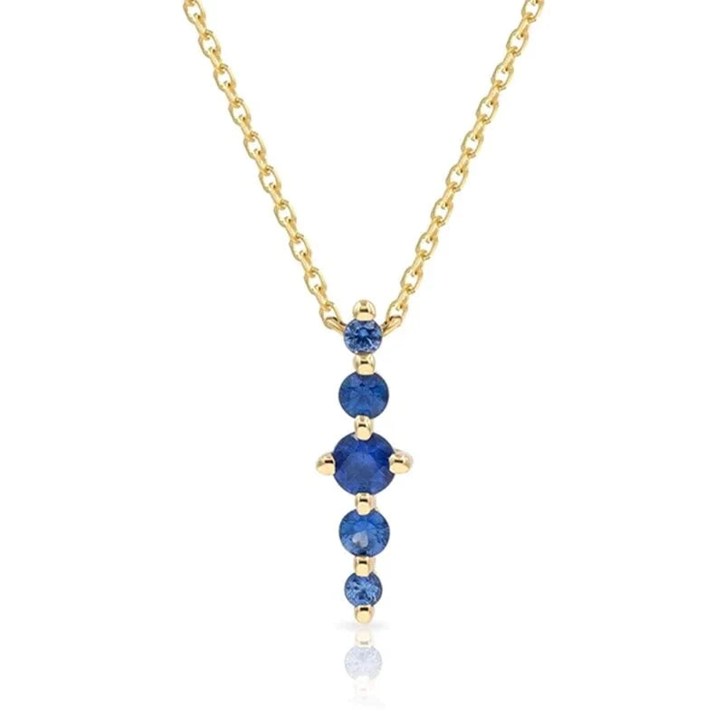 Five Blue Stone Drop Necklace
