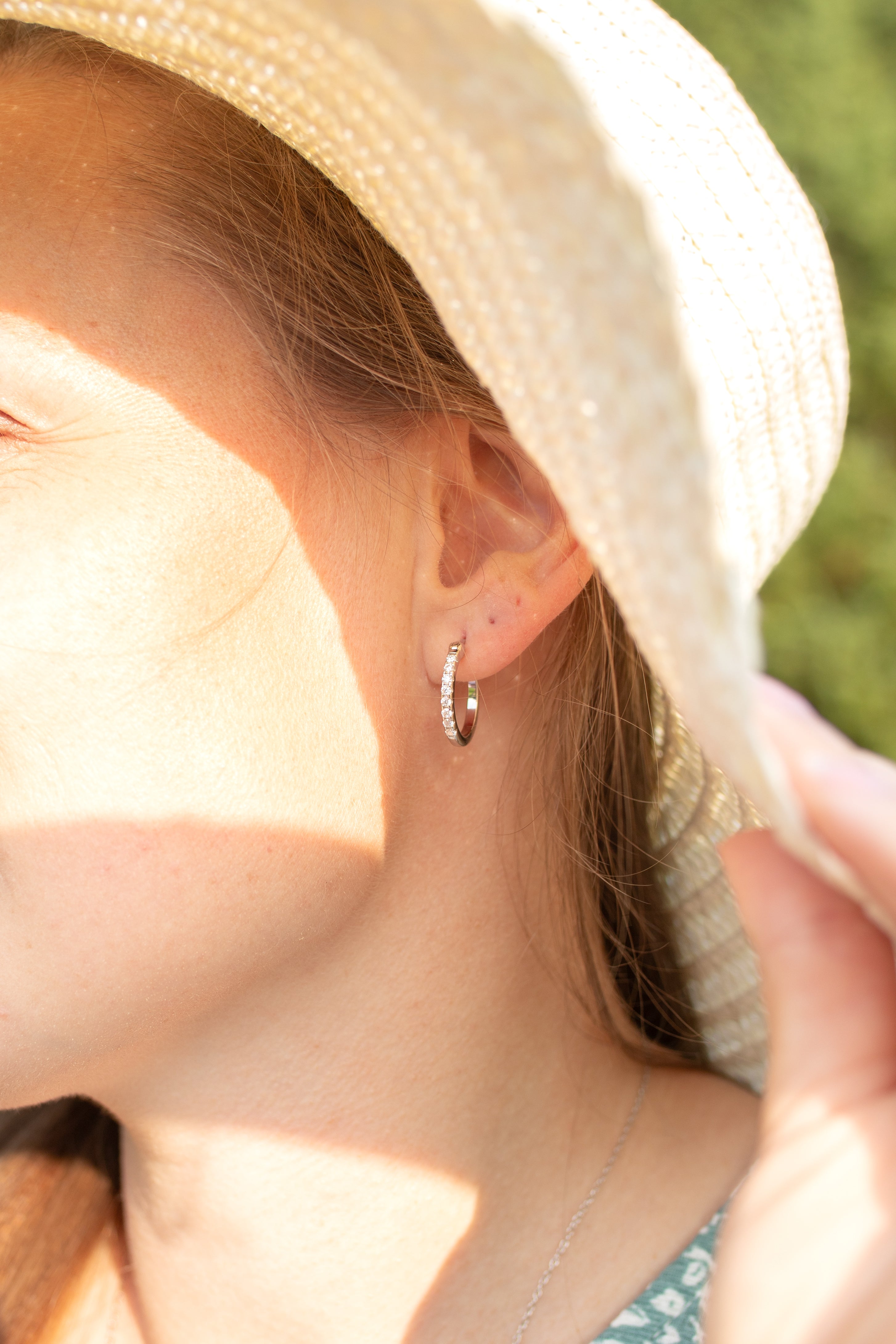 Moissanite Dainty Hoop Earrings Amara