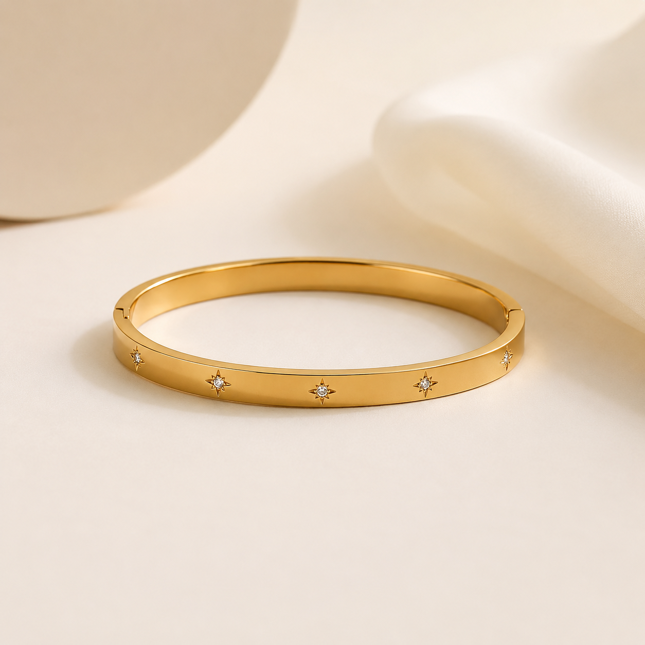Minimalist Gold Stainless Steel Bangle Bracelet