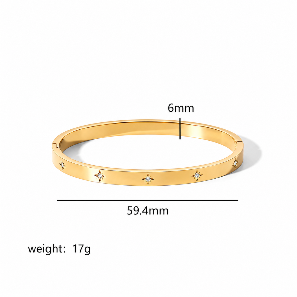 Minimalist Gold Stainless Steel Bangle Bracelet