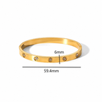 Minimalist Gold Stainless Steel Bangle Bracelet