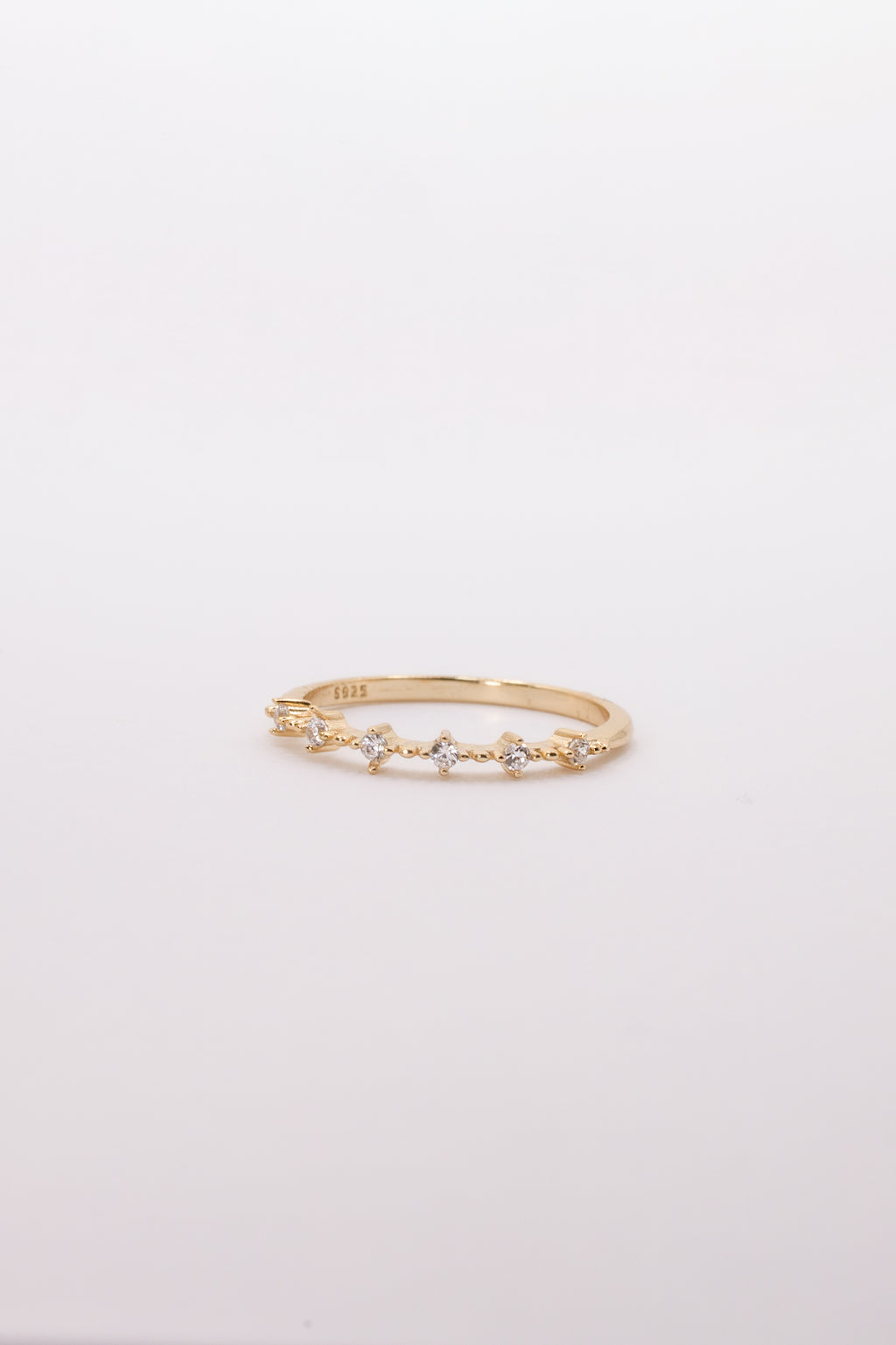 Elegant Six-Stone Gold-Plated Ring