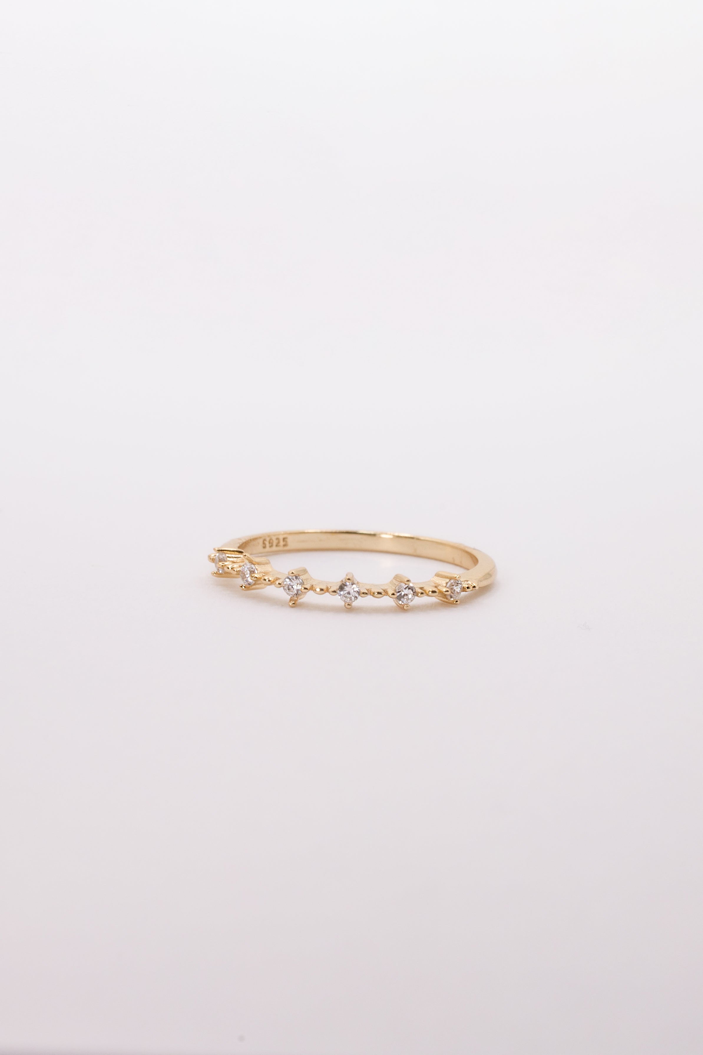 Elegant Six-Stone Gold-Plated Ring