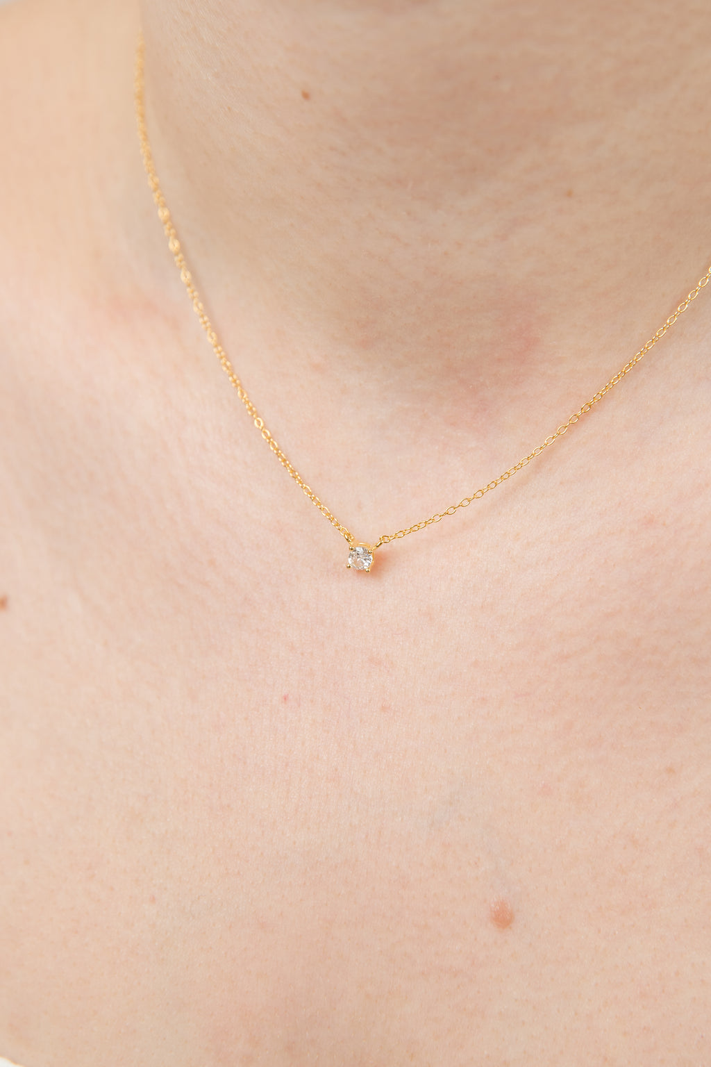 Dainty Single Stone Necklace