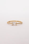 Minimalist Gold-Plated Square Stone Ring