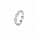 Minimalist 925 Sterling Silver Pavé Chain Link Ring
