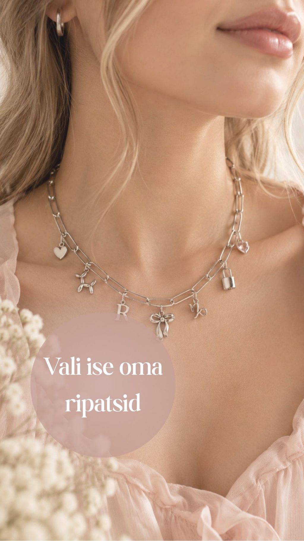 Loo oma charm (ripats) kaelakee hõbedane