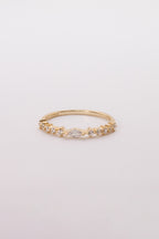 Minimalist Gold-Plated Oval-Cut Stone Ring