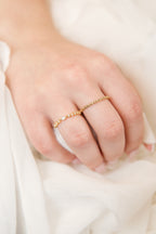 Minimalist Gold-Plated Oval-Cut Stone Ring