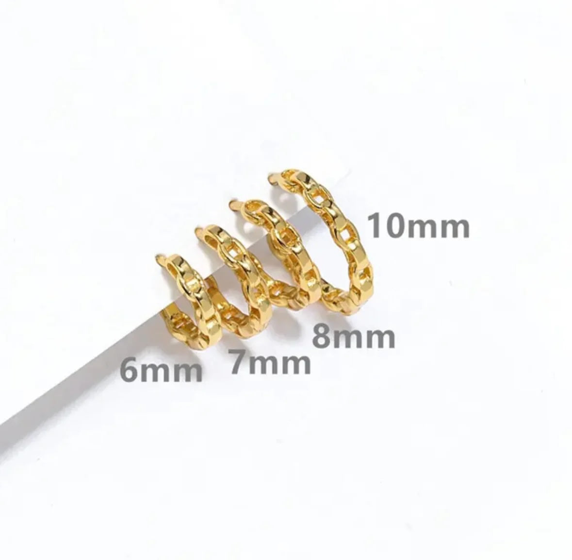 Mini Chain Hoop Earrings