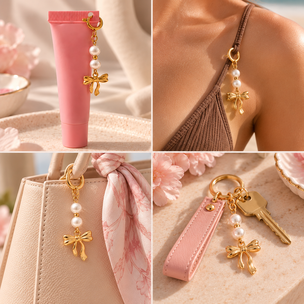 Gold Bow Lip Balm Charm