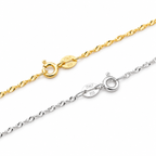 925 Sterling Silver Necklace Chain For Pendants Water Wave Style