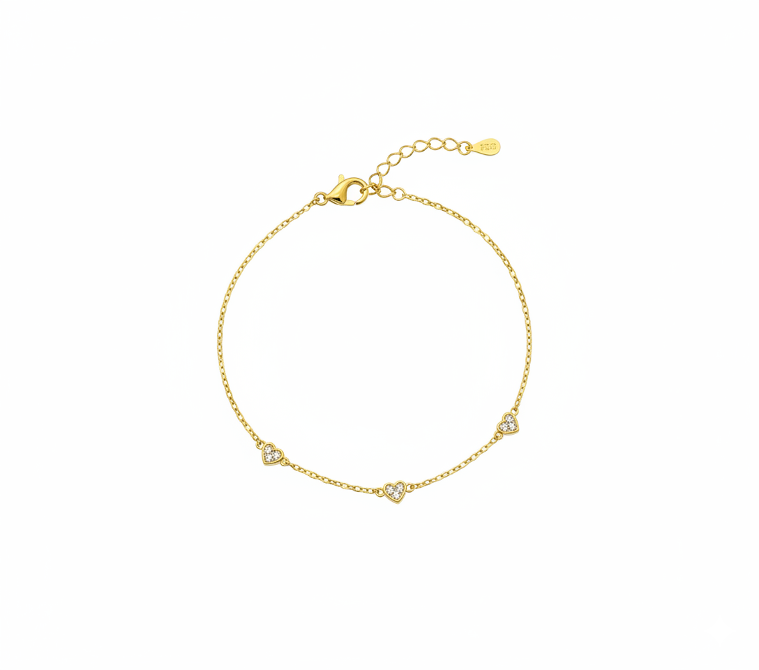Minimal Heart Chain Bracelet
