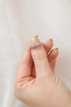 Silver Eternity Ring with Pink Stones