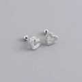 Heart Stud Earrings 925 Sterling Silver