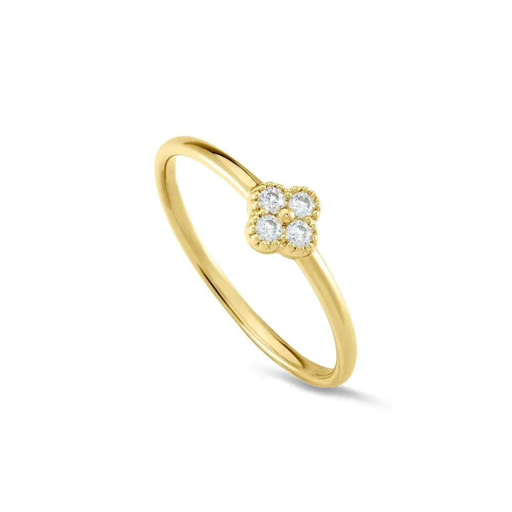 Minimalist Gold-Plated Clover Ring