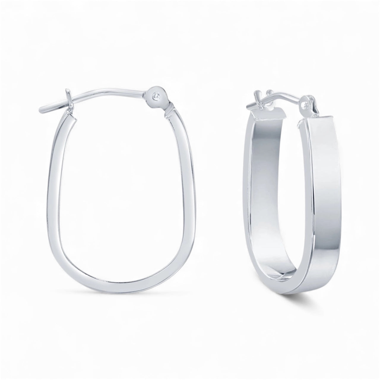 14K Gold Square 'U' Hoops