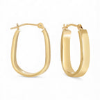 14K Gold Square 'U' Hoops