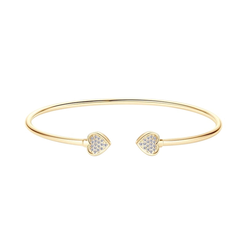 Moissanite Heart Bangle Bracelet