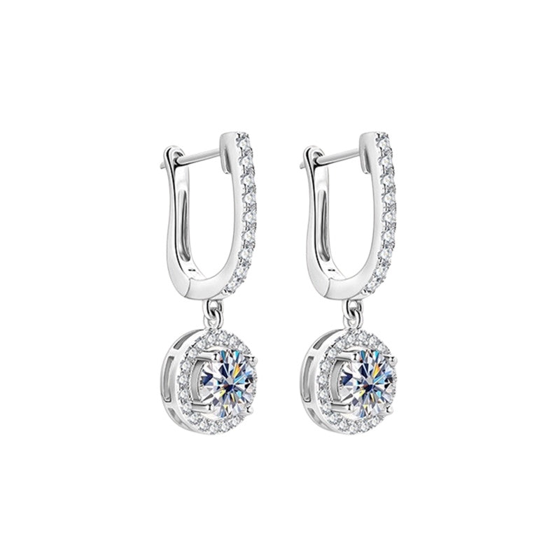 Moissanite Latch Back Huggie Earrings