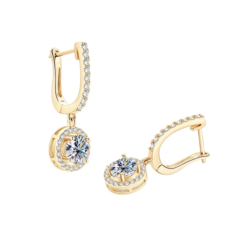 Moissanite Latch Back Huggie Earrings