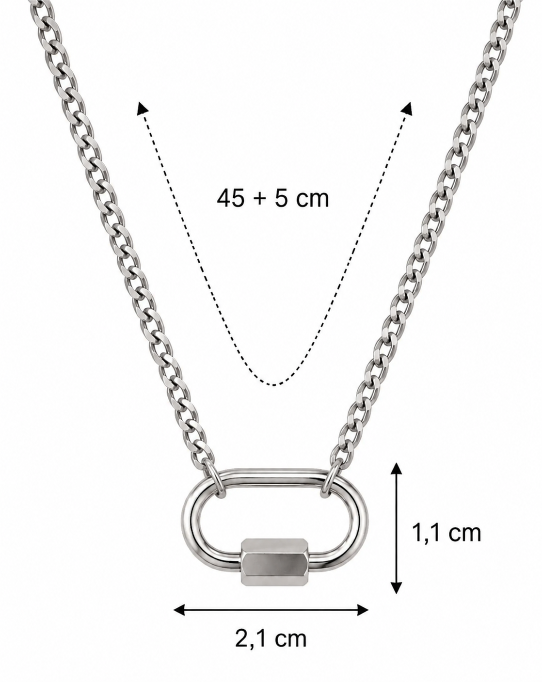 Loo oma charm (ripats) kaelakee hõbedane